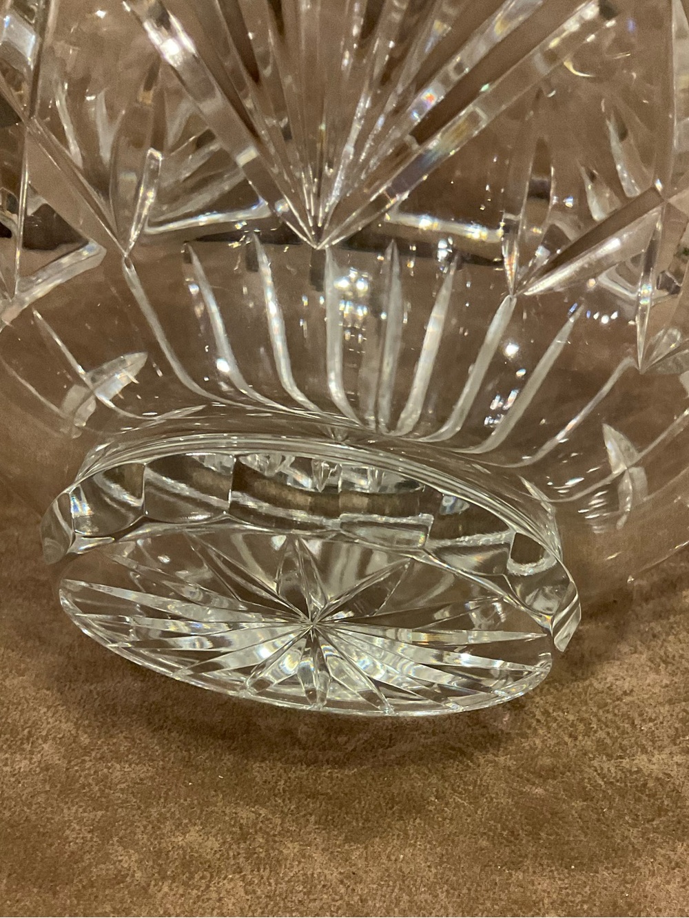 Crystal Globe Bowl with Brass Winged Stand - Picture 9 of 11